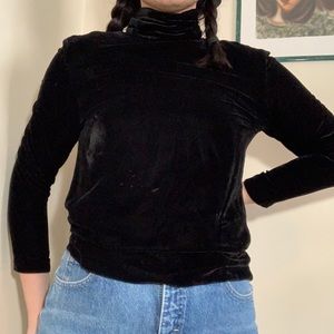 Talbots black velvet turtleneck